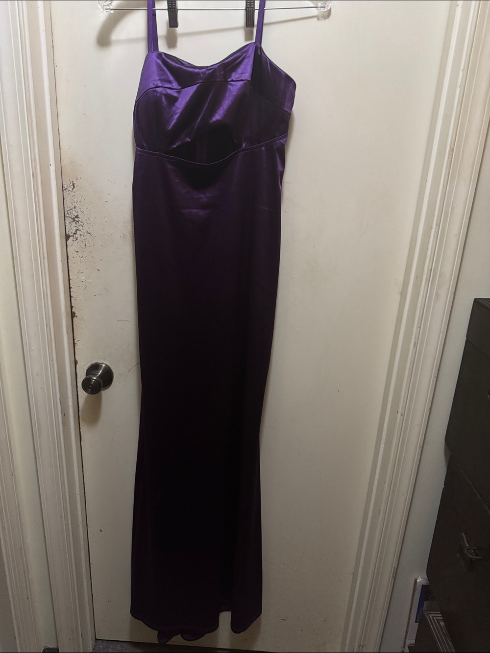 Fashion Nova Purple Satin Spaghetti-Strap Maxi Dress
